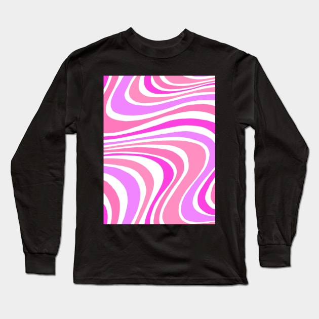 Wavy Pink Long Sleeve T-Shirt by notastranger